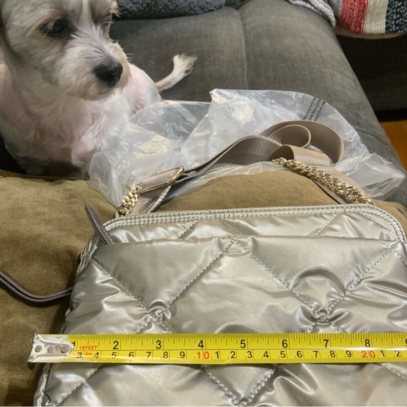 MZ Wallace Gray Quilted Crossbody Bag with Geometric Pattern - Picture 5 of 5